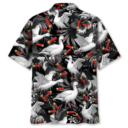Black Ross Goose Tropical Hawaiian Shirt