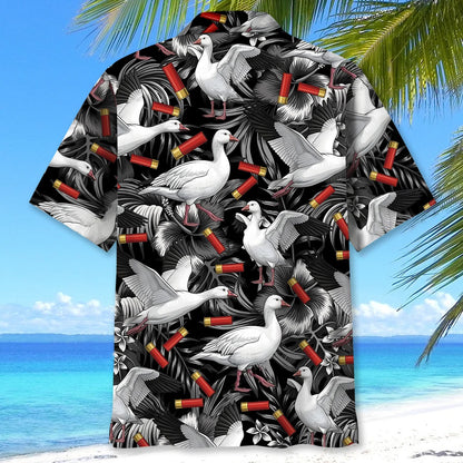 Black Ross Goose Tropical Hawaiian Shirt