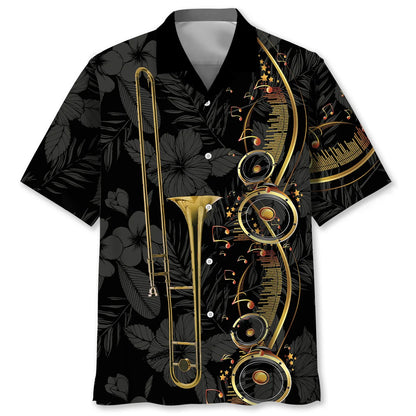Black Trombone Hawaiian Shirt