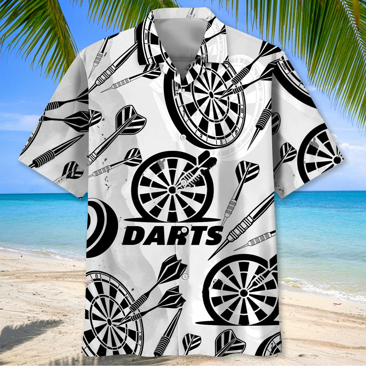 Black White Darts Hawaiian Shirt