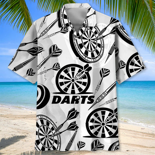 Black White Darts Hawaiian Shirt