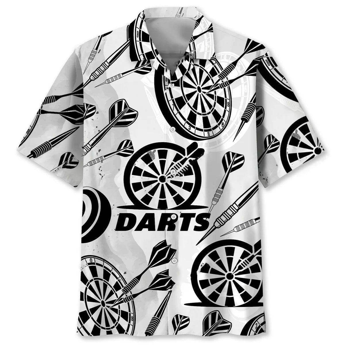 Black White Darts Hawaiian Shirt