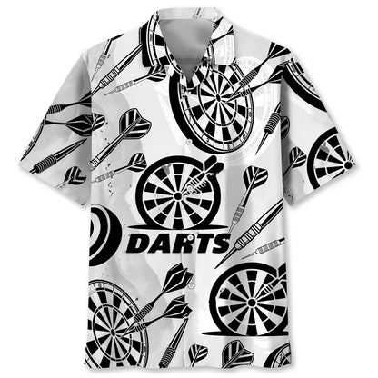 Black White Darts Hawaiian Shirt