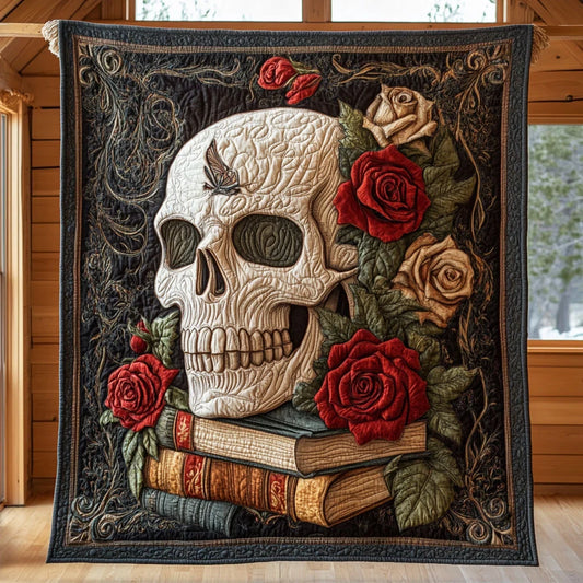 Bloodrose Skull Quilt Blanket
