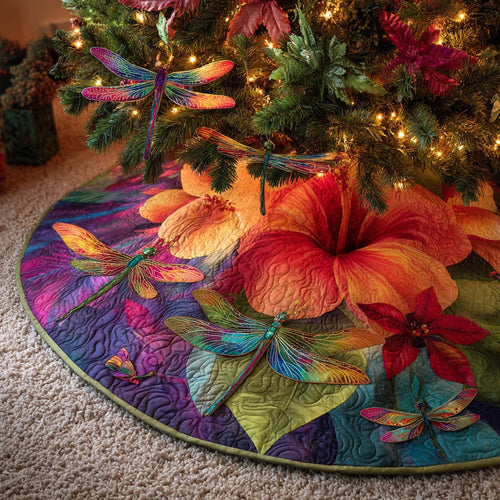 Bloom Aura Christmas Quilted Tree Skirt