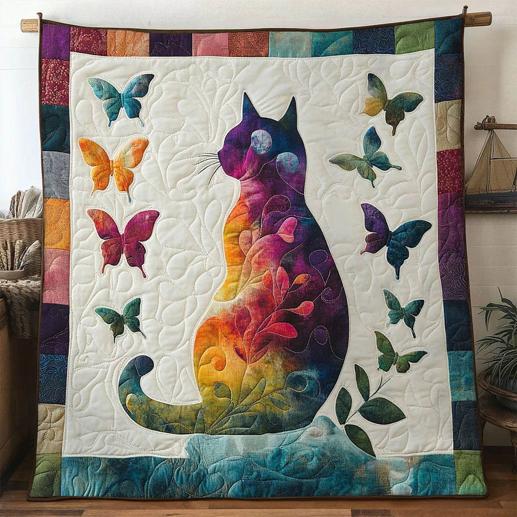 Bloom Cat Quilt Blanket