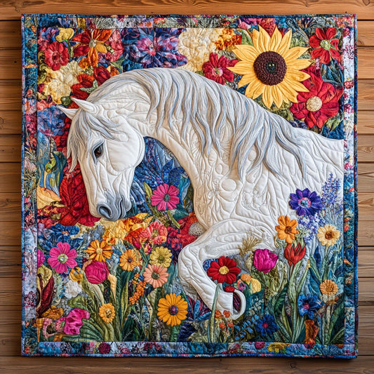 Bloom Meadow Horse Quilt Blanket