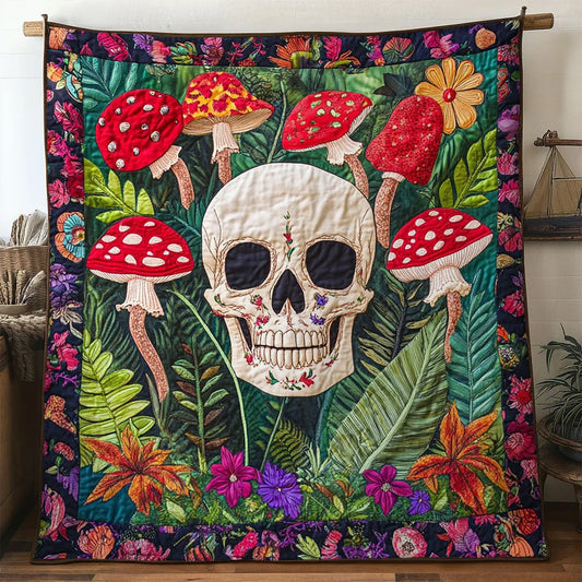 Bloom Soul Skull Quilt Blanket