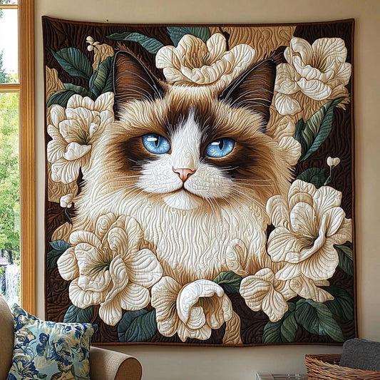 Blooming Cat Quilt Blanket