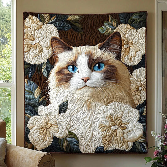 Blooming Cat Quilt Blanket