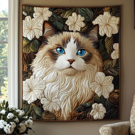 Blooming Cat Quilt Blanket