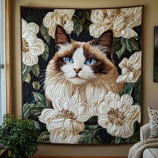 Blooming Cat Quilt Blanket