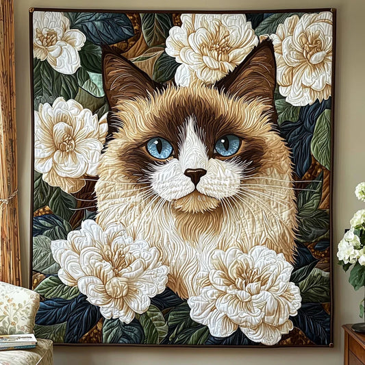 Blooming Cat Quilt Blanket