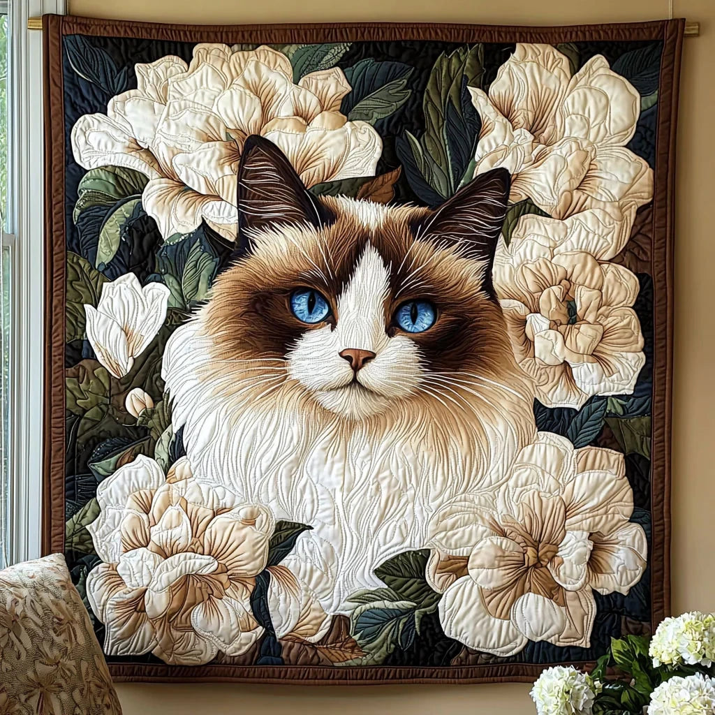 Blooming Cat Quilt Blanket