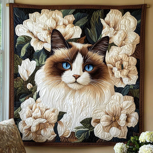 Blooming Cat Quilt Blanket