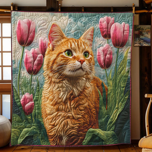 Blooming Cat Quilt Blanket