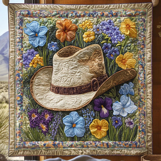 Blooming Cowboy Hat Quilt Blanket