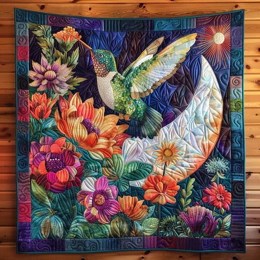 Blooming Hummingbird Quilt Blanket
