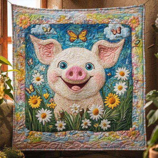 Blooming Pig Quilt Blanket
