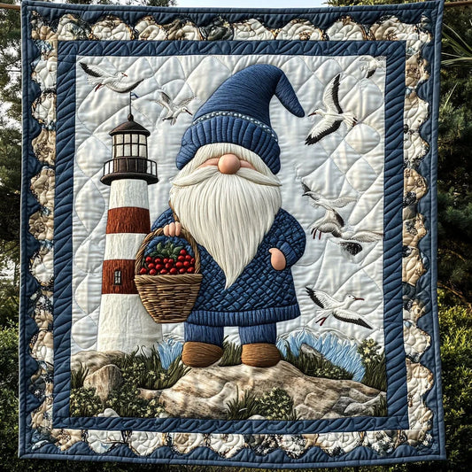 Blue Gnome Quilt Blanket