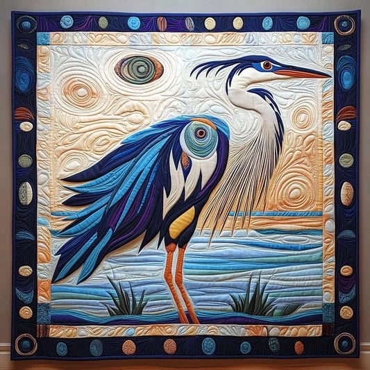 Blue Heron Quilt Blanket