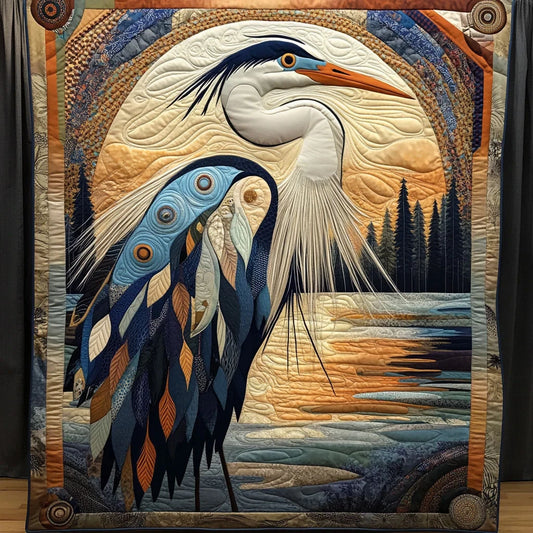 Blue Heron Quilt Blanket
