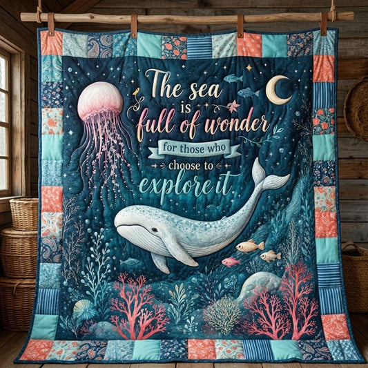 Blue Miracle Quilt Blanket - Quilted Blanket by OtterMia