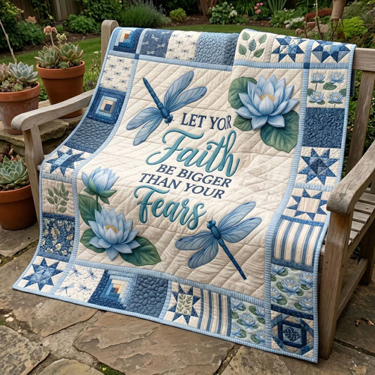 Blue Serenity Faith Quilt Blanket