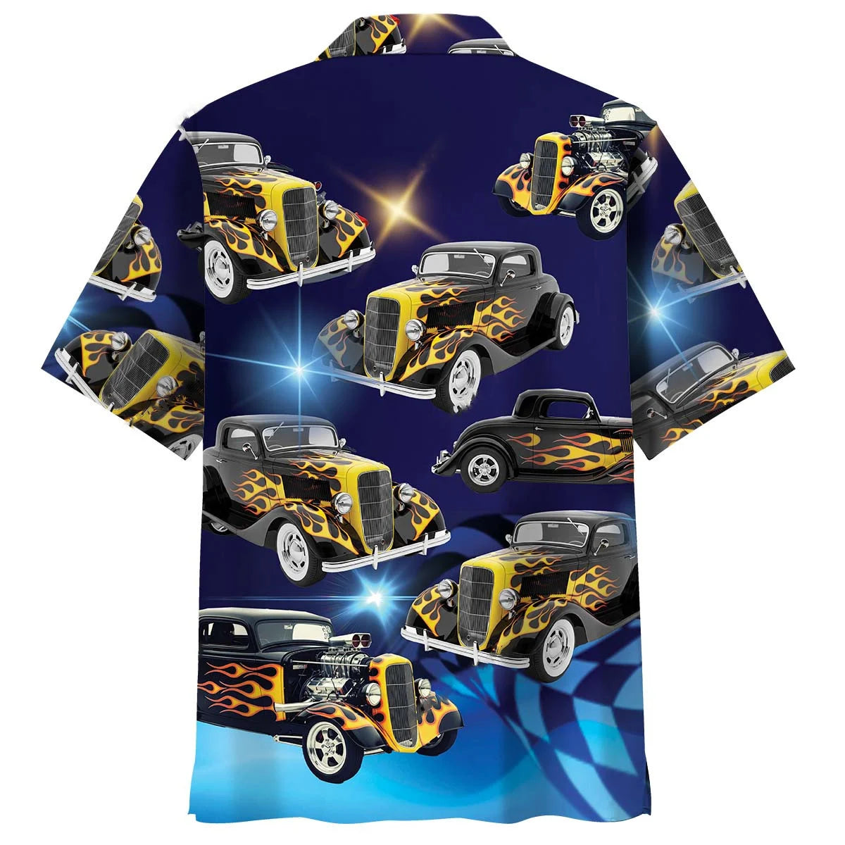 Blue Hot Rod Classic Car Hawaiian Shirt