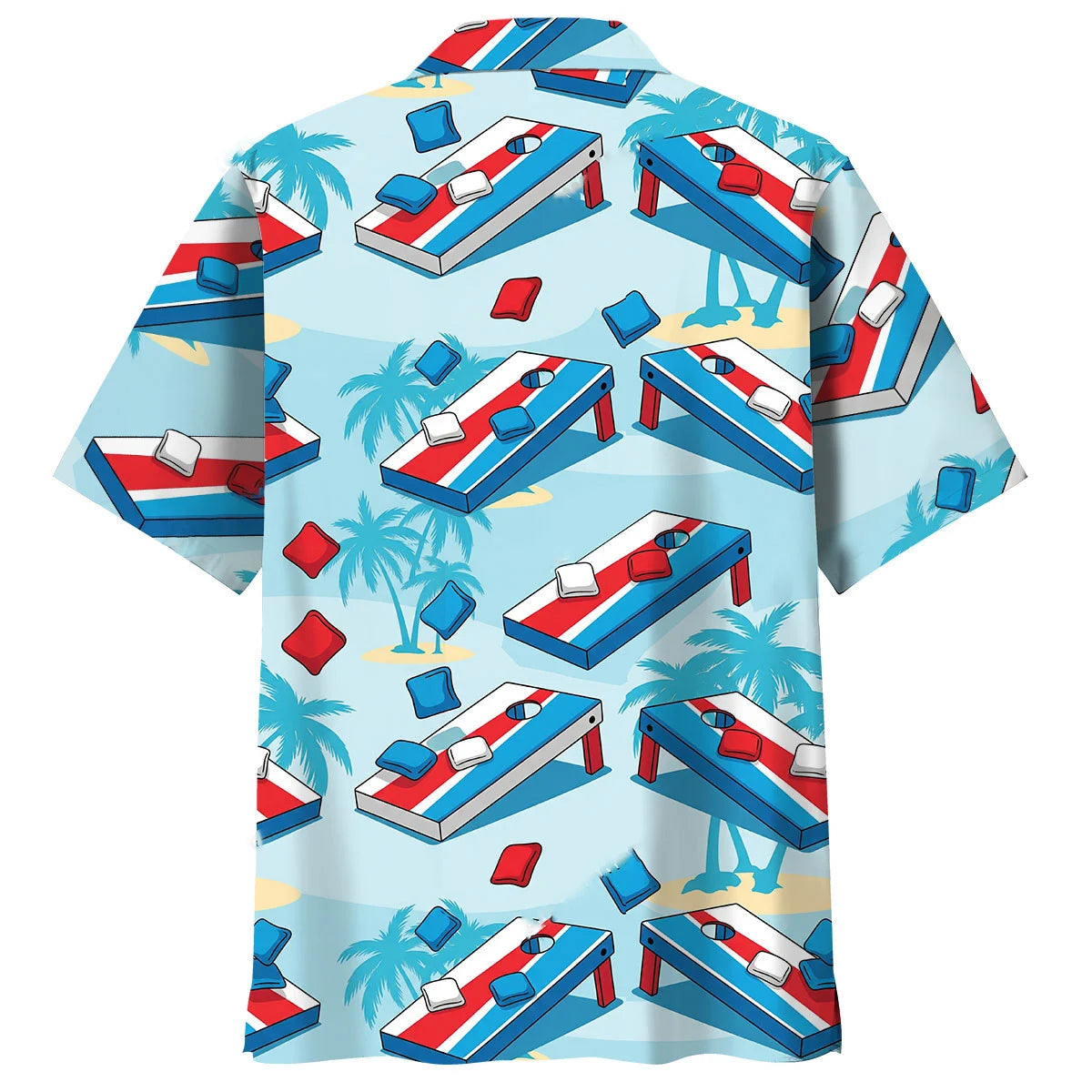 Blue Palm Cornhole Hawaiian Shirt