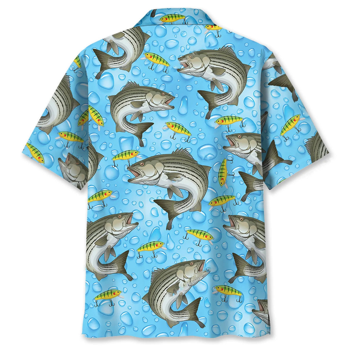 Blue Stripe Bass Hawaiian Shirt