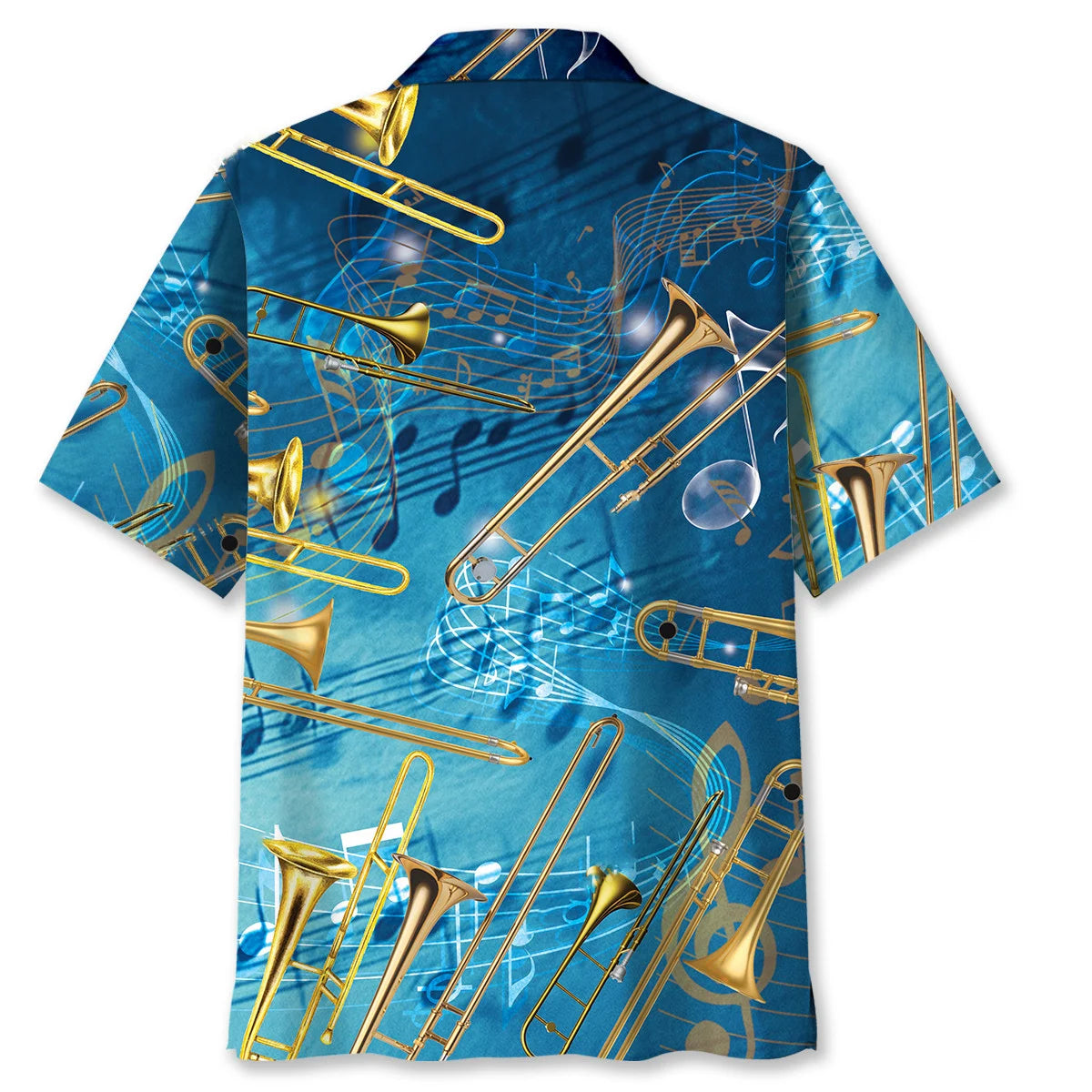 Blue Trombone Art Hawaiian Shirt