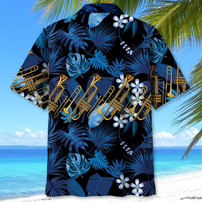 Blue Trombone Tropical Hawaiian Shirt