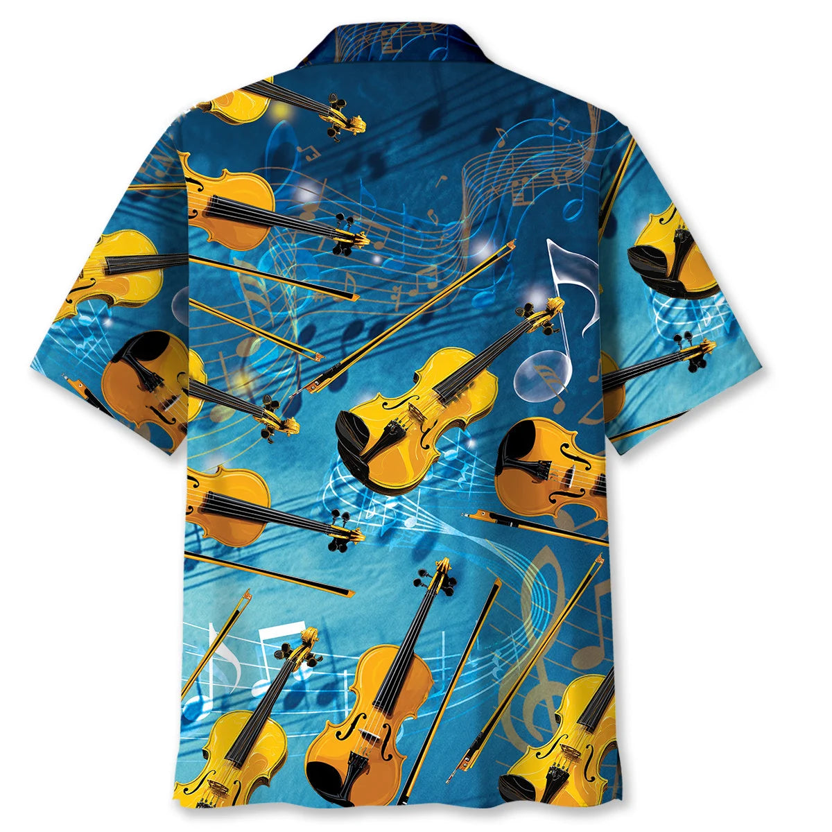 Blue Violin Art Hawaiian Shirt