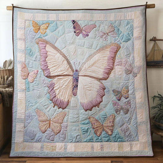 Blush Butterfly Quilt Blanket