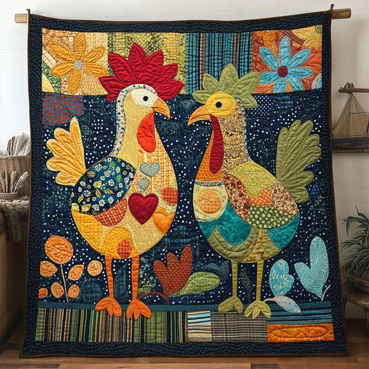 Boho Bloom Chicken Quilt Blanket