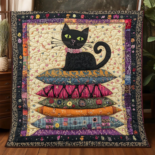 Boho Cat Quilt Blanket