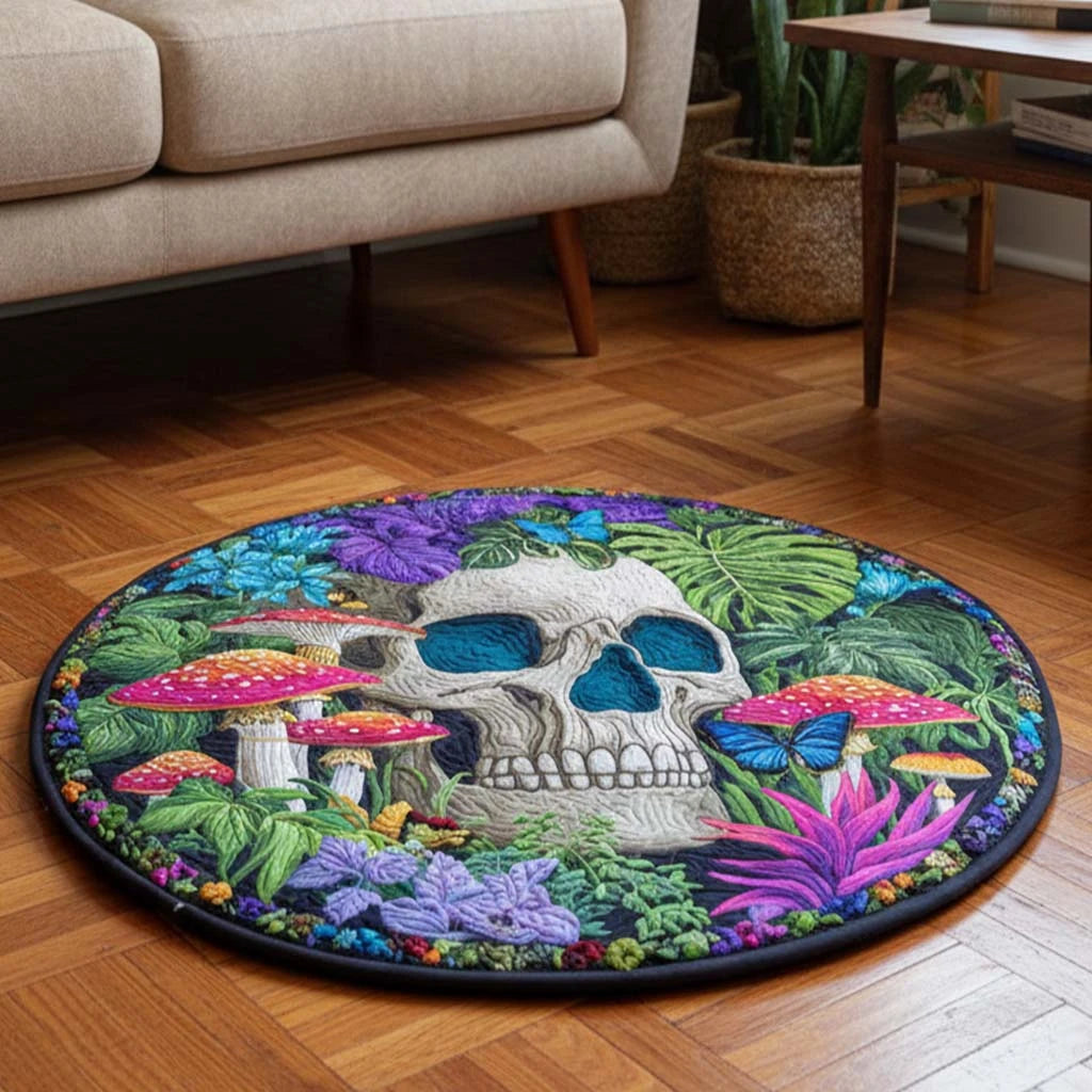 Bone Garden Quilted Round Mat