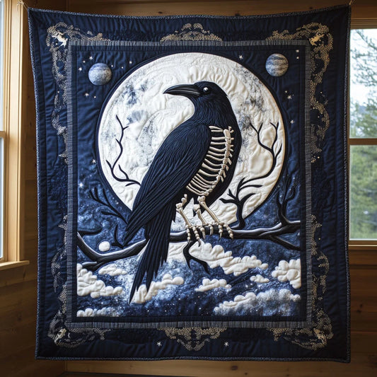 Bone Raven Quilt Blanket