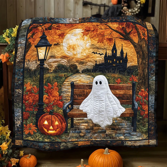 Boo On The Bench Quilt Blanket