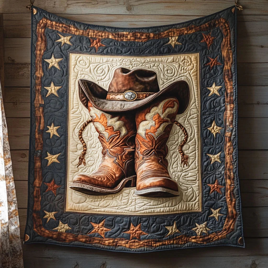 Boots And Glory Quilt Blanket
