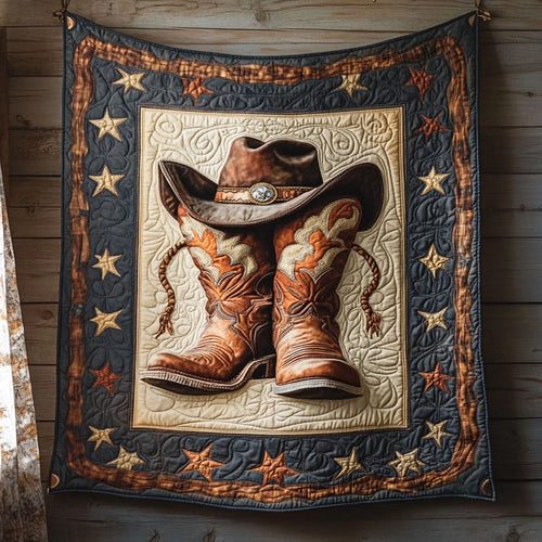 Boots And Glory Quilt Blanket