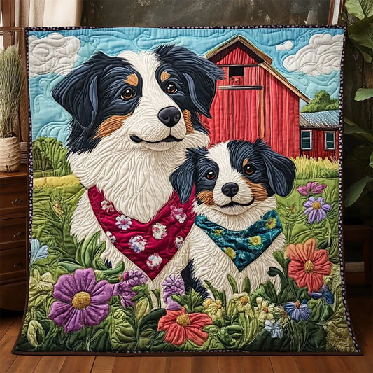 Border Collie Bond Quilt Blanket