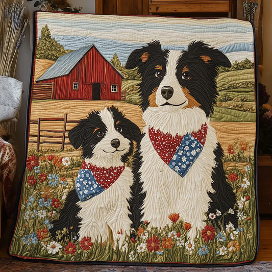 Border Collie Bond Quilt Blanket
