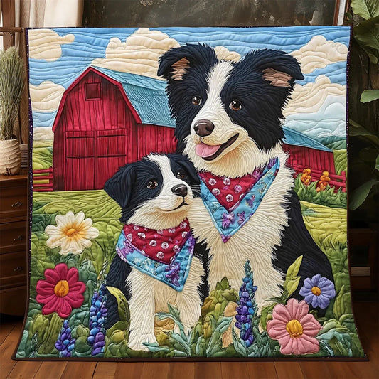 Border Collie Bond Quilt Blanket