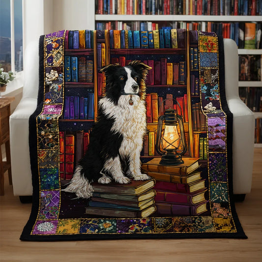 Border Collie Books Quilt Blanket