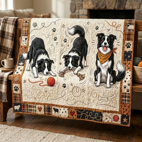 Border Collie Joy Quilt Blanket