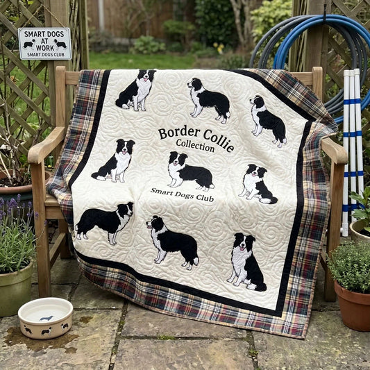Border Collie Smart Dogs Quilt Blanket
