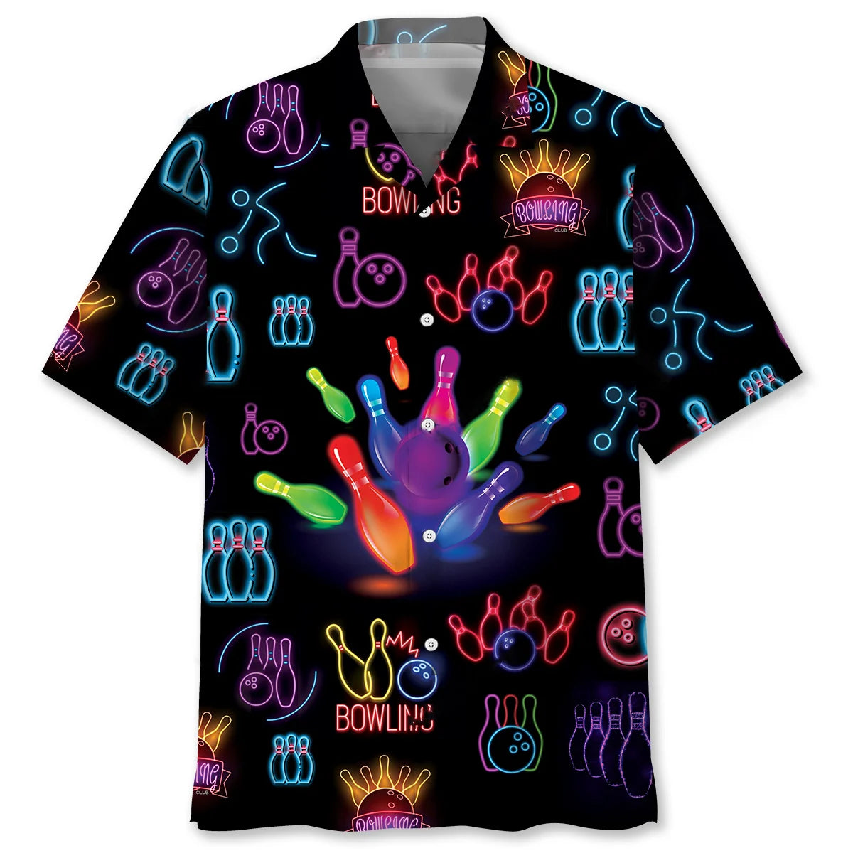 Bowling Neon Hawaiian Shirt