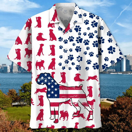 Boxer Usa Hawaiian Shirt